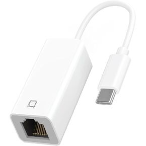 [MFi Certified] USB C to Ethernet Adapter for iPhone 16 15, RJ45 Ethernet LAN Network Adapter with USB Type C Charge Port Compatible with iPhone 16/15 Pro/Max/Plus, MacBook, iPad,Supports 100Mbps