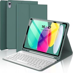 for iPad 11th/10th Generation Case with Keyboard A16 11-inch 2025, Rechargeable Detachable Wireless Bluetooth Keyboard for iPad 10th 10.9" 2022, Smart Folio Slim Cover with Pencil Holder Thin & Light