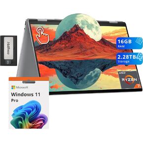 HP Envy x360 2-in-1 16" WUXGA Touchscreen Laptop, AMD Ryzen 7 8840HS, 16GB LPDDR5, 2.28TB Storage (2TB SSD+288GB Docking Station Set), Backlit Keyboard, 5MP IR Camera, Wi-Fi 6E, Win 11 Pro, Silver