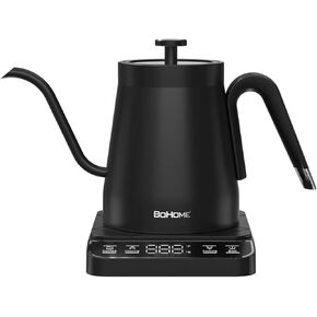 0.8L-1200W Electric Kettle Gooseneck, Digital Panel, Adjustable Tempurature, Auto Shut-off, Boil Dry Protection