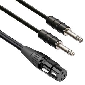 XLR Female to Dual 1/4 inch TS Male y Splitter Cable 2X 6.35mm ts Male to XLR Female