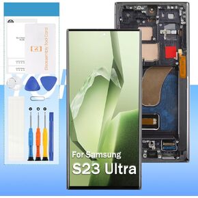 Original for Samsung Galaxy S23 Ultra Screen Replacement SM-S918 6.8“ LCD Display Touch Screen Digitizer Glass Assembly - Black with Frame - Tools