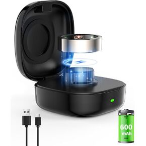 600mAh Portable Charger for Oura Ring Gen3 - Size 10 - Upgraded Safety Mechanism Charge Case Black Charging Dock for Oura Ring Gen3 Heritage/Horizon