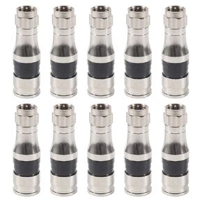 10pcs RG11 Connectors, F Type Connectors, Coaxial Cable Compression with Weather Seal O Ring Fitting for RG11 Coax Cable