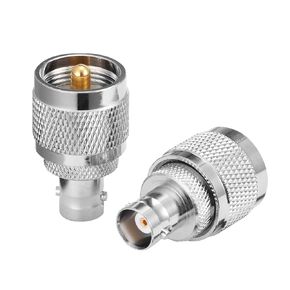 UHF Male（PL259） to BNC Female Adapter Barrel Connector Copper Gold-Plating 50 ohms Coaxial Cable Radio Router WiFi Antenna Walkie-Talkie Mobile Communication Radio and Television Pack of 2