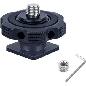 Cold Shoe Adapter with Dual 1/4 & 3/8 Screw Mount – Aluminum Alloy Camera Mount for Tripod, Microphone, LED Light, DSLR – Anti-Scratch Quick Release (62049)