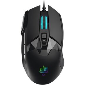 MOJO Pro Performance Silent Gaming Mouse - Wired Mouse with 9 Programmable Buttons Including Sniper Key, 12000 DPI, 1000 Hz, Force Adjustable, Custom Profiles