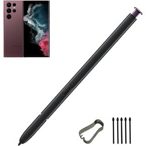 استبدال Galaxy S22 Ultra S Pen لـ Samsung Galaxy S22 Ultra Thislus Touch S Pen (بدون Bluetooth) مع نصائح (Phantom Black)