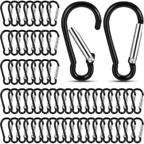 300 Pcs Carabiner Clip, 2" Aluminum Small Carabiner Clip Multi-use Key Chain Hooks Carabiner Keychain Metal D Rings Mini Spring Snap Hook Key Carabiner for Hanging Camping Hiking Traveling Outdoor