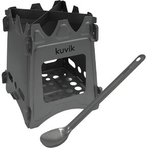 Kuvik Titanium Wood Stove & Titanium Spoon Bundle