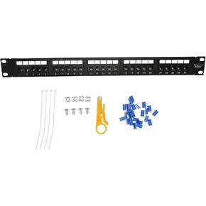 25 Port Patch Panel CAT3, Anti Interference, RJ11 Through Coupler 25 Ports Anti Interference Gold Plated Pin CAT3 Patch Panel for 19 Inch Rack Cabinet