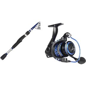 KastKing Compass Telescopic Fishing Rods, Spinning Rod,7ft - Medium Heavy - Moderate Fast & KastKing Centron Spinning Reel, Size 500 Fishing Reel