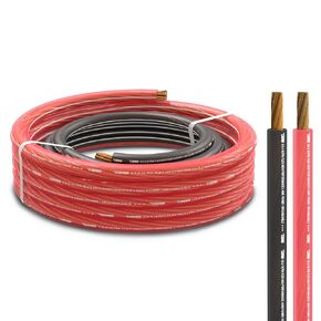 DS18 PW-4GA-5BK/20RD 4GA 25ft Ultra Flex Power Wire Copper Clad Aluminum CCA 4 Gauge, 5ft Black and 20ft Red - Power/Ground, Battery Cable, Car Audio Speaker, Amplifier Wiring Kit