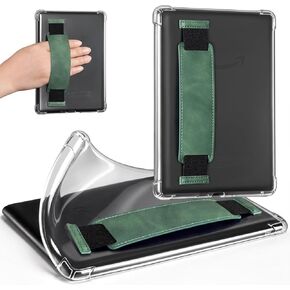 CoBak Clear Case for 6" E-Reader 2024 and 2022 (11th Generation) with Elastic Hand Strap - Ultra-Slim Soft TPU Transparent Cover, Lightweight & Durable Protection