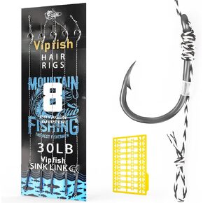 5 Pack Pre-Tied Carp Rigs with Sharp Hooks, Swivel & PE Line – Hook The Big One with Boilies, Pellets & Corn – The Ultimate Carp Fishing Equipment