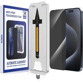 Privacy Screen Protector for iPhone Anti-Peep Tempered Glass Film with Easy Installation Frame, Bubble Free, Easy Installation, Auto Dust-Elimination (for iPhone 16 Plus-6.7 Inch)