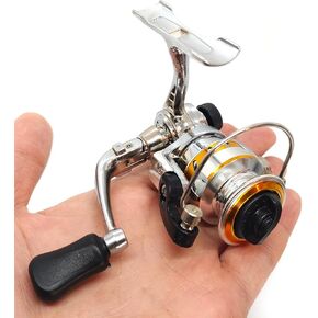 Micro Compact Spinning Reel, Mini 100 Metal Small Fishing Reel for Freshwater and All Season Fishing