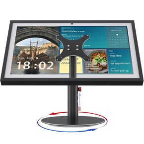 Stand for Echo Show 15 (1st, 2nd Gen), Echo Show 21 with Swivel and Tilt Design, 4-Level Height Settings, Aluminum Mount Stand for Show 21, VESA-Compatible for 15-21" Displays (Silver-Swivel)