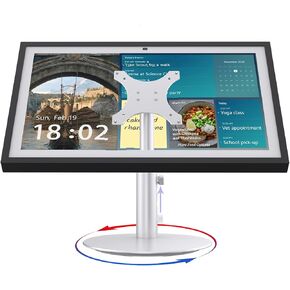 Stand for Echo Show 15 (1st, 2nd Gen), Echo Show 21 with Swivel and Tilt Design, 4-Level Height Settings, Aluminum Mount Stand for Show 21, VESA-Compatible for 15-21" Displays (Silver-Swivel)