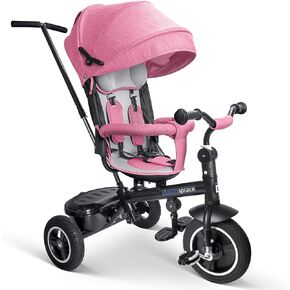 Push Tricycle for Toddlers 1-3, Baby Tricycle with Push Handle, 5 Point Harness and Canopy. Toddler Trike for Kids Boys and Girls Age 2-4 3-5 3-6, Triciclos para Niños de 1 a 2, 2 a 4 Años.
