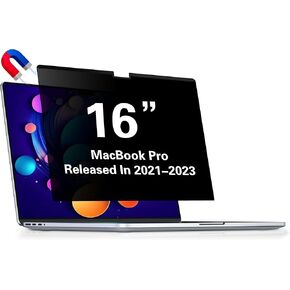Magnetic Privacy Screen for MacBook Air 13 Inch (2018, 2019, 2020, 2021, M1) Removable Laptop Privacy Filter Shield and Anti-Glare Protector (MacBook Pro 16 Inch (2021-2024)