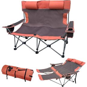 Double Camping Chair, Oversized Camping Loveseat, Heavy Duty 2-Person Outdoor Camping Chair