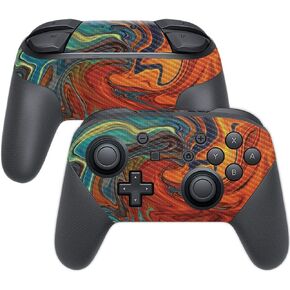 MightySkins Carbon Fiber Skin for Nintendo Switch Pro Controller - Lava Water | Protective, Durable Textured Carbon Fiber Finish | Easy to Apply, Remove, and Change Styles | Made in The USA