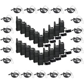 Retevis RT22 Walkie Talkies Mini(20 Pack) with 2 Way Radio Earpiece(20 Pack), Rechargeable Two Way Radio Long Range, 2 Way Radio Small, Portable VOX, for Business Commercial Work School Church