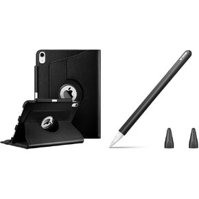 Fintie Rotating Case for iPad Air 11-inch M3 (2025) / M2 (2024), iPad Air 5th (2022), iPad Air 5/4th Gen 10.9 Inch Bundle with Fintie Silicone Sleeve for Apple Pencil Pro & Apple Pencil 2nd Generation