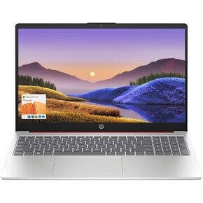 HP 15.6" Portable Laptop (Include 1 Year Microsoft 365), HD Display, Intel Quad-Core N200 Processor, 16GB RAM, 128GB Storage, Wi-Fi 6, Webcam, HDMI, Numeric Keypad, Windows 11 Home, Red