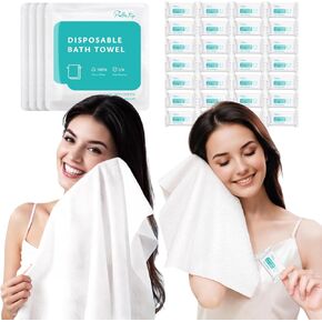 10 Pack Disposable Bath Towels and 28 Pack Face Towels