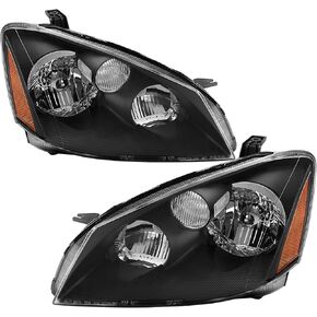 AUTOSAVER88 Projector Headlight Assembly Compatible with 2013 2014 2015 Altima Base 13 14 15 Altima S/SL/SV Sedan (4-Door Only) Headlamp Replacement Chrome Housing Clear Lens Amber Reflector