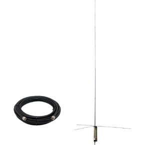 CB Base Station Antenna Kit with 50ft RG-8U Low Loss Coaxial Cable - Enhance Signal Transmission Range and Reliability