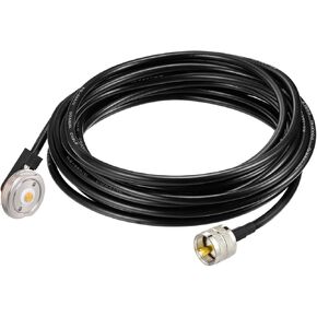 Eightwood NMO Antenna Mount to UHF Male PL259 Extension Cable RG58 16.4 Feet for Yaesu Vertex Icom VHF/VHF CB Mobile Radio Antenna