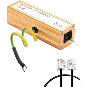 CERRXIAN RJ11 Telephone Fax Surge Protector RJ11 Thunder Arrester Protection Device Audio Telephone Protector AP-LINK-RJ11 110V