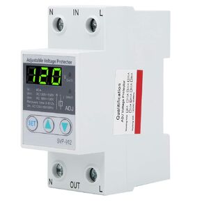 SVP-912 Voltage Protector Adjustable Under Over Voltage Protection, Protector Current Stabilizer Voltmeter, Smart Circuit Breaker, Voltage Protector Relay (40A)