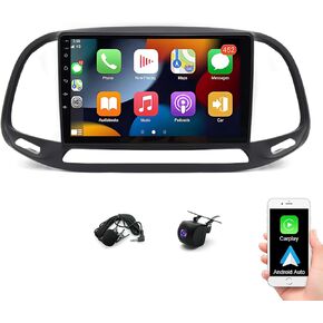 Double Din Car Radio Stereo & Carplay Android Auto Car for Dodge RAM ProMaster City 2015-2021 9" Touchscreen Android 13 in-Dash Head Unit WiFi GPS Navigation SWC Mirror Link HD Backup Camera 2G+32G