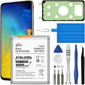 استبدال بطارية Samsung Galaxy A10e A20e ، بطارية عالية السعة 4000 مللي أمبير في كل مكان ناتج عن طراز Samsung Galaxy A10E (SM-A102U/A20E SM-A202F/DS/A20E SIM SM-A202F) مع مجموعات الأدوات ، EB-BA202ABU