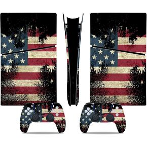 Console Skin Compatible with PS5 Slim Digital, Full Set Vinyl Decal Cover Wrap for Wireless Controller