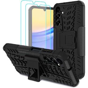 for Samsung Galaxy A16 5G Case with 2 Pack Screen Protector,Military Grade Shockproof, Heavy Duty Robust Bumper Cover with Kickstand for Galaxy A16 5G Phone Case, Blue