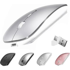 الماوس اللاسلكي Bluetooth لجهاز الكمبيوتر المحمول MacBook Air Pro Computer IMAC ، الماوس اللاسلكي USB C مع jiggler متوافق مع Mac/Surface Pro Dual Mod