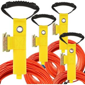 4 Pack Extension Cord Organizer Yellow E Track Accessories 15" Etrack Extension Cord Strap Holder Heavy Duty Air Hose Straps Storage Straps Rope, Cable, Cord Hanger for Wall E-Track Management