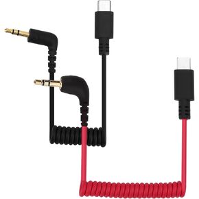 2PCS USB C إلى 3.5 مم TRS كابل ميكروفون محول الميكروفون ، ل Hollyland Lark M1/M2/MAX/150/M1/MAX DUO AUDIO CABLE DAC CABLE CABIL