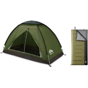 Night Cat Backpacking Tent with Sleeping Bag Lightweight Waterproof Portable Easy Setup Outdoors for One 1 to 2 Persons