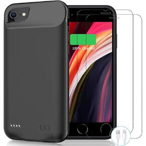 Battery Case for iPhone 8/7/6S/6/SE 2020/SE 3, 10000mAh Portable Rechargeable Protective Charging Case Compatible with iPhone 8/7/6S/6/SE 2020/SE 2022 (4.7 inch) Extended Battery Charger Case (Black)