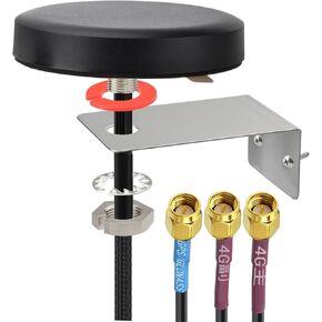 SUPERBAT 4G LTE Cellular GPS Combined Antenna Fixed Bracket Wall Mounting SMA Male MIMO Antenna Compatible with 4G LTE Industrial Gateway Mobile Router Trail Camera Modem Vehicle Real Time Tracking