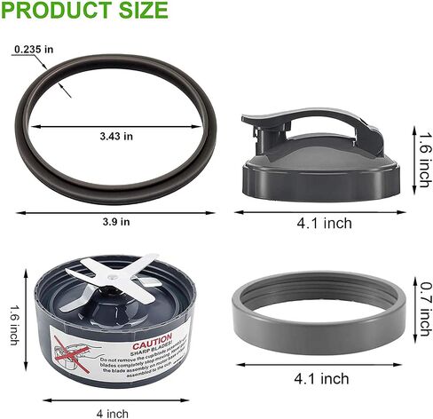 14 Pieces Blender Replacement Parts Extractor Blade and Cups for NutriBullet 600w & 900w Series, Including Gasket Shock Pad and Gear (1 Blade, 3 Cups,1 Lids) in Saudi Arabia