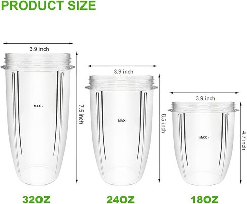 14 Pieces Blender Replacement Parts Extractor Blade and Cups for NutriBullet 600w & 900w Series, Including Gasket Shock Pad and Gear (1 Blade, 3 Cups,1 Lids) in Saudi Arabia