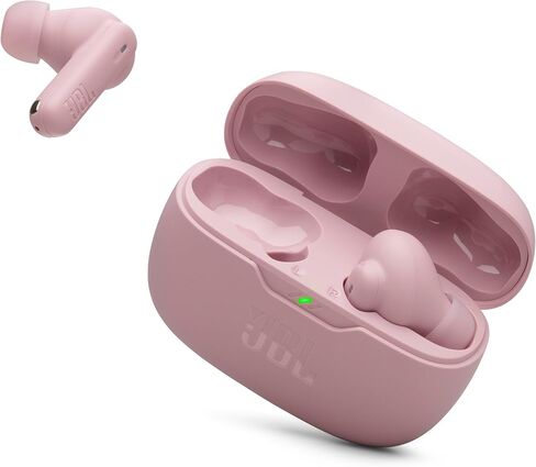 JBL Vibe Beam 2 - True Wireless Loves Displuds Pure Bass Sound & Smart Ambient Technology ، 4MICS للمكالمات الواضحة ، الواضحة ، حتى 40 ساعة من التشغيل ، IP54 Dust & Water Resistant (Pink) in Kuwait