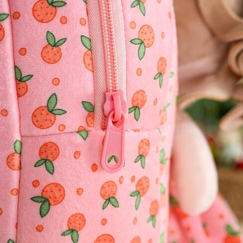 Gloveleya Toddler Backpack Baby Girl Gift Plush Bag Diaper Bag with Spring Girl Doll Curly Hair Girl Toys with Love Brown Purple 9 Inches in Saudi Arabia